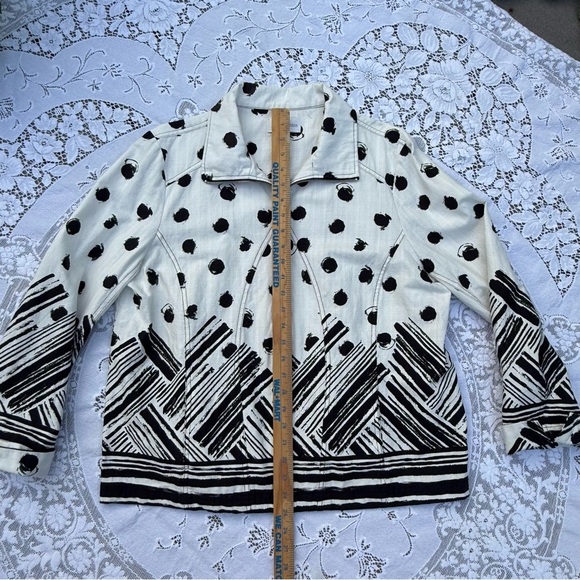 Erin London Stylish Black and White abstract print Women's Zip Jacket size XL - Picture 12 of 15